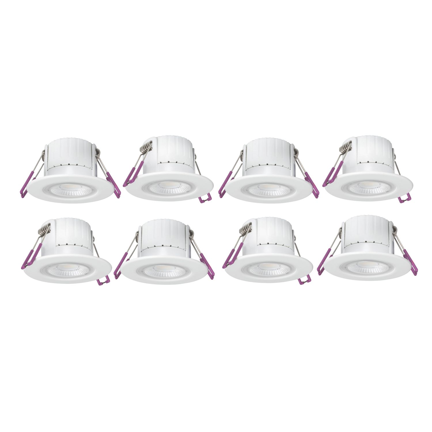 Robus Ultimum Express Flat Fixed Fire Rated LED Downlights White 4/5.8W 540/750lm 8 Pack (960EX)