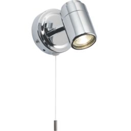 Knightsbridge  Round 1-Light Single GU10 Wall Spotlight Polished Chrome