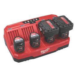 Milwaukee M12 C4 12V Li-Ion RedLithium 4-Bay Multi-Charger