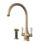 ETAL Oswald  Dual Lever Kitchen Mixer with Rinse Brushed Brass