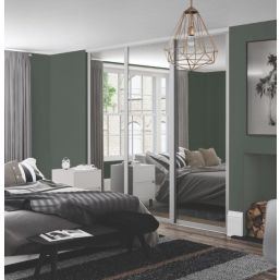 Spacepro  3-Door Sliding Wardrobe Door Kit Dove Grey Frame Mirror Panel 1680mm x 2260mm