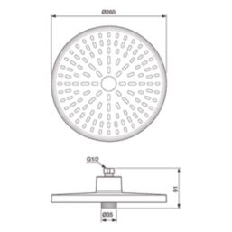 Ideal Standard Alu+ Fixed Rain Shower Head Silk Black 260mm