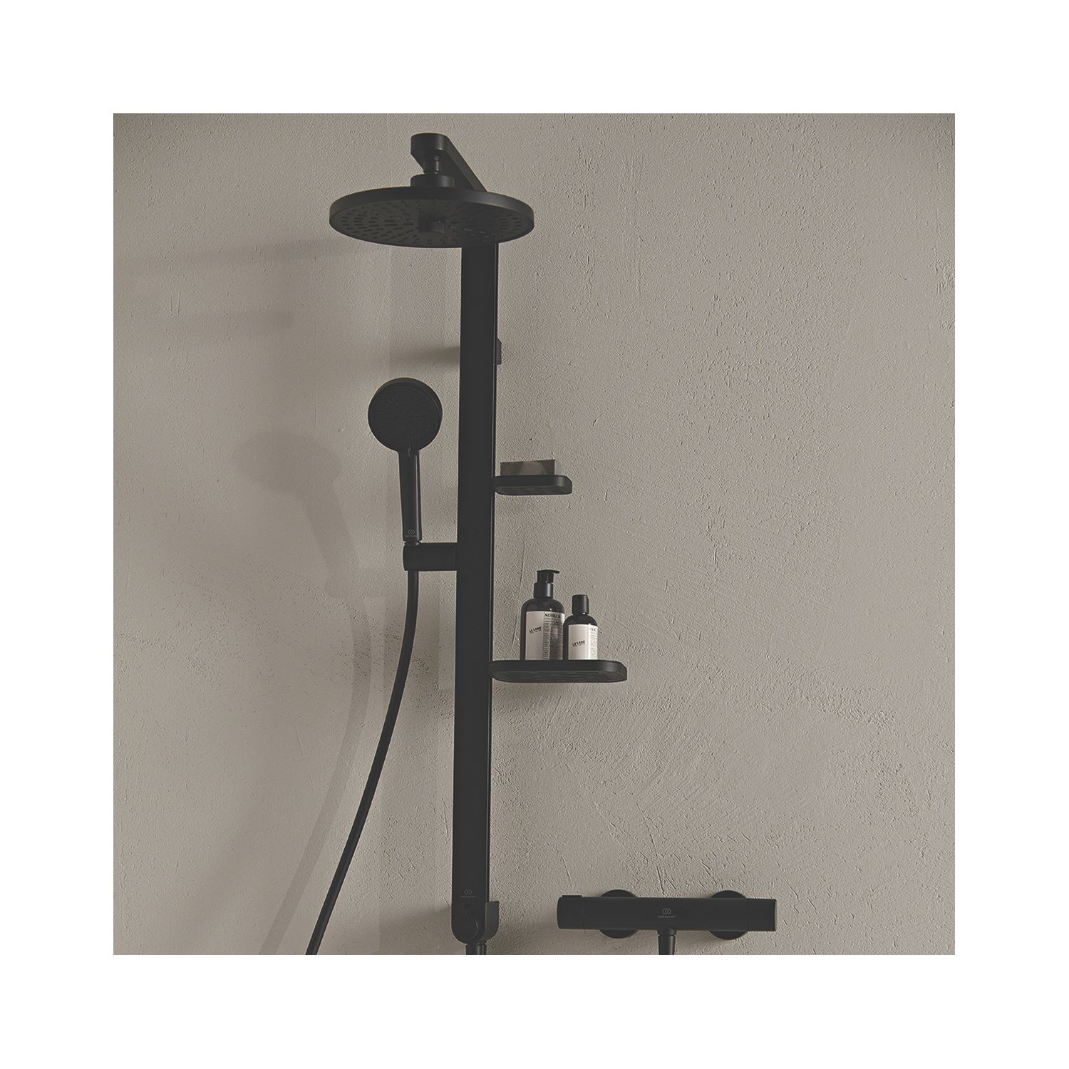 Ideal Standard Alu+ Fixed Rain Shower Head Silk Black 260mm (960KU)