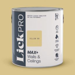 LickPro Max+ 2.5Ltr Yellow 09 Eggshell Emulsion  Paint