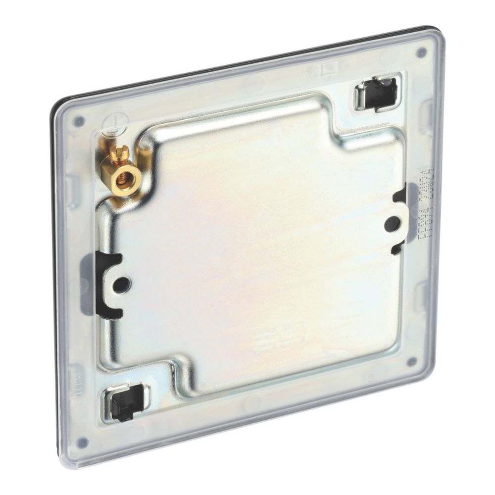 1 Gang Single Blanking Plate In Satin Chrome Brushed Flat - View #2