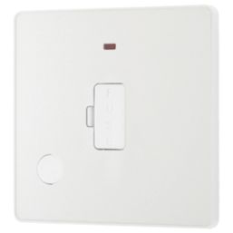 British General Evolve 13A Unswitched Fused Spur with LED Pearlescent White with White Inserts