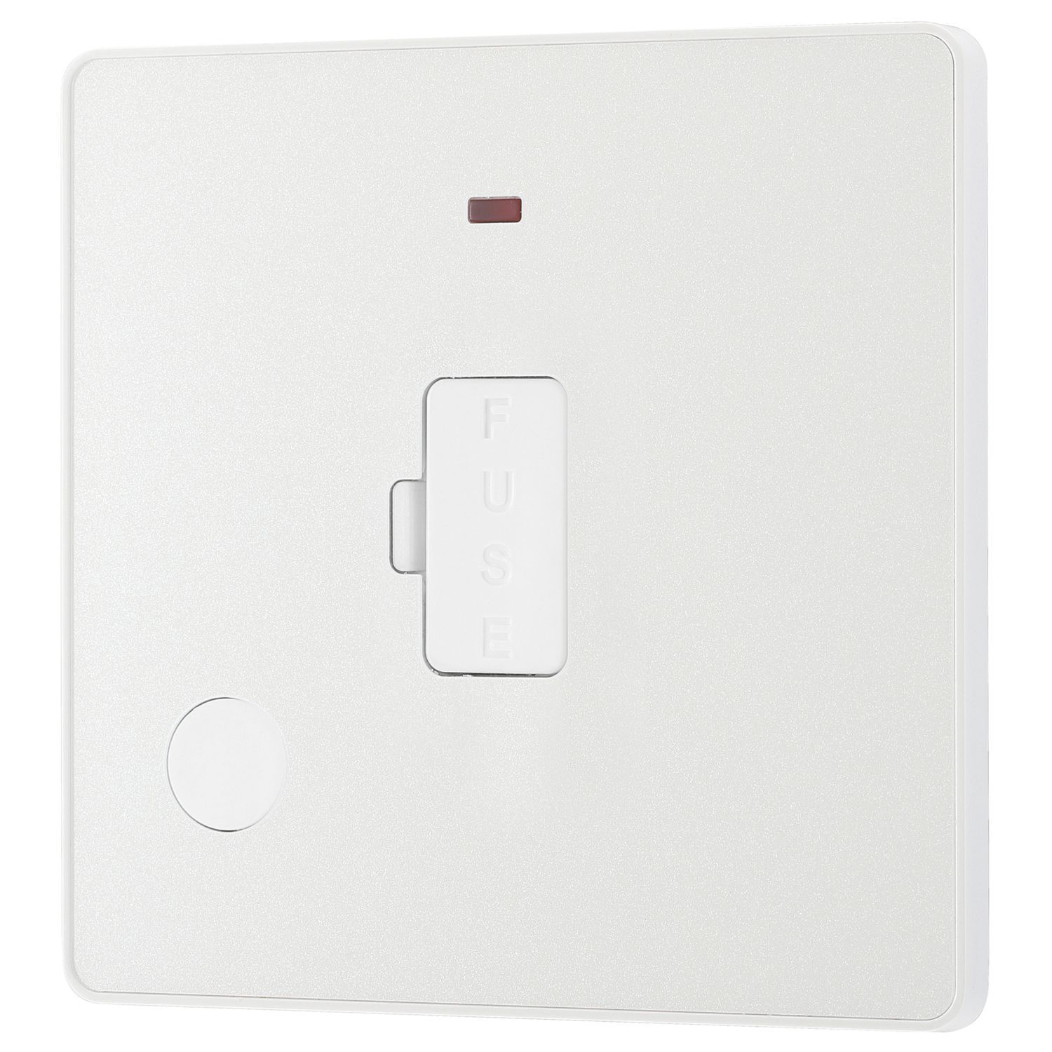 British General Evolve 13A Unswitched Fused Spur with LED Pearlescent White with White Inserts (960PX)