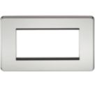 Knightsbridge Screwless 4-Module Modular Faceplate Polished Chrome