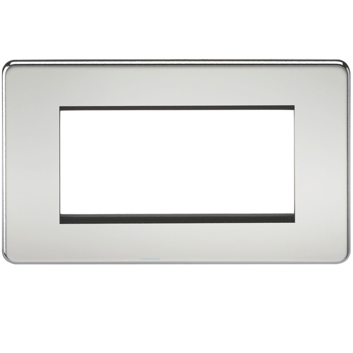 Knightsbridge Screwless 4-Module Modular Faceplate Polished Chrome (960YA)