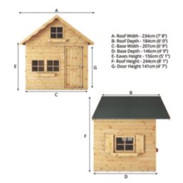 Mercia Double Storey Swiss Cottage 7' 6" x 6' (Nominal) Timber Playhouse