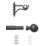 Rothley Matt Black Extendable Curtain Pole w/ Orb Finials 28mm x 71-120cm