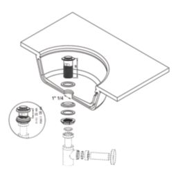 Flomasta Slotted Pop Up Small Basin Waste Matt Black 66mm