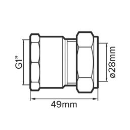 Flomasta  Brass Compression Adapting Female Coupler 28mm x 1"