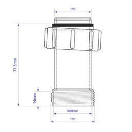McAlpine S12A-3 1 1/4" BSP Coupler White 32mm x 32mm