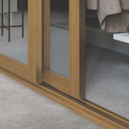 Spacepro Shaker 1-Door Sliding Wardrobe Door Oak Frame Mirror Panel 762mm x 2260mm