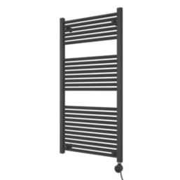 Azur 1200mm x 600mm 2048BTU Black Flat Electric Towel Radiator