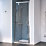 Aqualux Edge 8 Semi-Frameless Square Pivot Shower Door Polished Silver 900mm x 2000mm