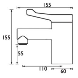 Bristan Solo2 Chrome 155mm Standard Lever Mono Basin Mixer Tap