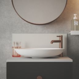 Splashback  Self-Adhesive Bathroom Splashback Silk Grey 250mm x 600mm x 4mm