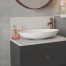 Splashback  Self-Adhesive Bathroom Splashback Silk Grey 250mm x 600mm x 4mm