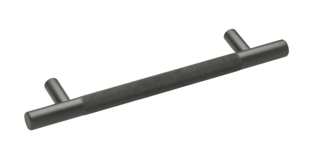Elite Knobs & Handles Kensington Knurled T Bar Handle Matt Black 180mm