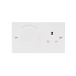 MagCharge  Raised Square with Qi2 Wireless Charging Socket 2-Gang 13A Unswitched White with White Inserts