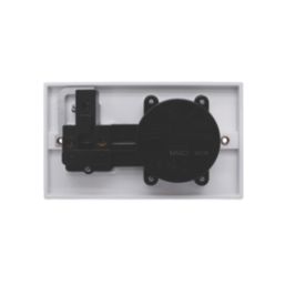 MagCharge  Raised Square with Qi2 Wireless Charging Socket 2-Gang 13A Unswitched White with White Inserts