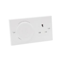 MagCharge  Raised Square with Qi2 Wireless Charging Socket 2-Gang 13A Unswitched White with White Inserts