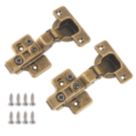 Eclipse 3D Adjustable Soft-Close Steel 105° Half Overlay Antique Bronze Cabinet Hinges 62mm 2 Pack