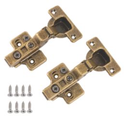 Eclipse 3D Adjustable Soft-Close Steel 105° Half Overlay Antique Bronze Cabinet Hinges 62mm 2 Pack