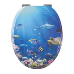 Pilica Soft-Close Toilet Seat Moulded Wood Sea