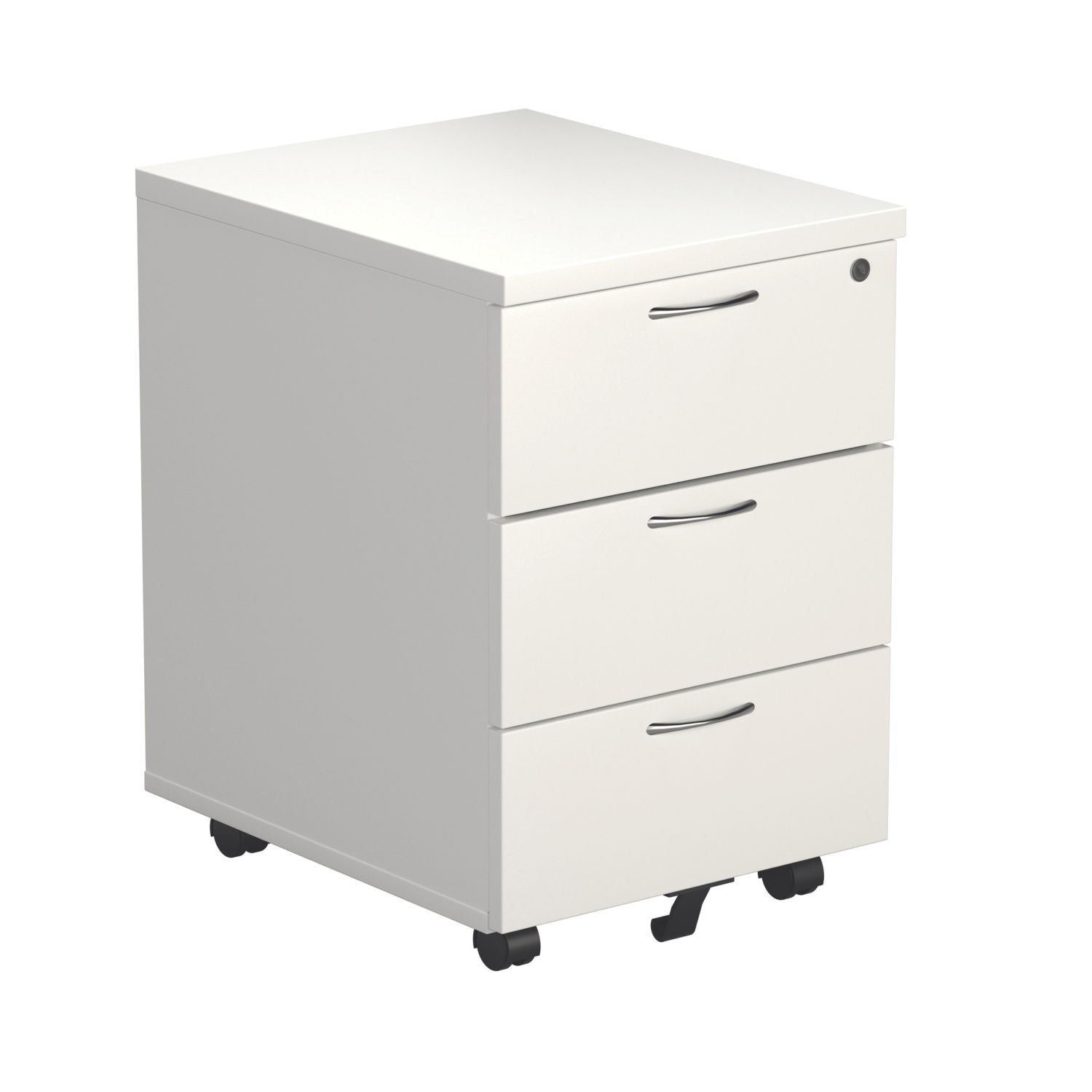 TC Group 3-Drawer Mobile Desk Pedestal White 404mm x 500mm x 640mm (961TT)