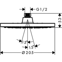 Hansgrohe Vernis Blend (Low Pressure) Tilt Shower Head Chrome 205mm