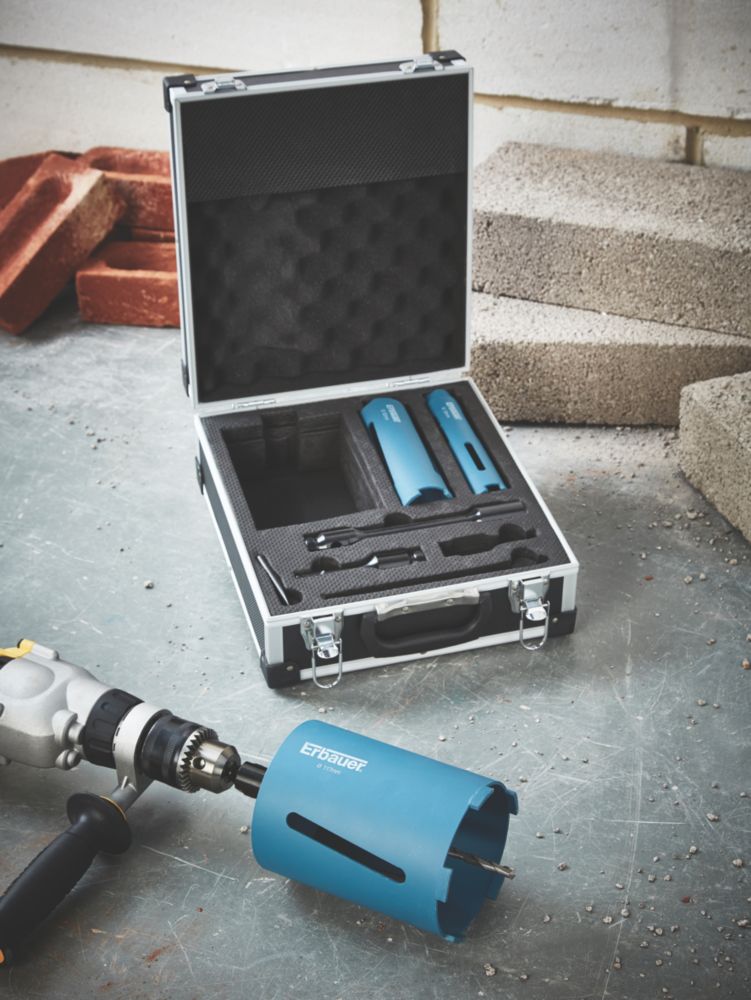 Erbauer Diamond Core Drill Kit 3 Cores