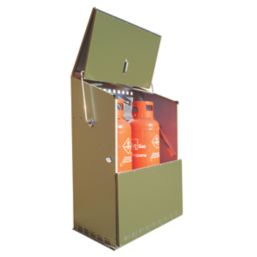Trimetals Senturion 247 3' 6" x 2' 6" (Nominal) Metal Gas Cylinder Storage with Base Olive/Moorland Green