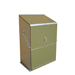 Trimetals Senturion 247 3' 6" x 2' 6" (Nominal) Metal Gas Cylinder Storage with Base Olive / Moorland Green