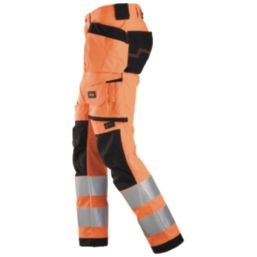Snickers 6243 Hi-Vis Work Trousers Orange 31" W 32" L