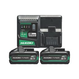 HiKOKI HIKUC36YSL2J 36/18V 4.0/8.0Ah Li-Ion T-PWR Tabless Battery & Superfast Charger Set 3 Pieces