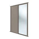 Spacepro Shaker 2-Door Sliding Wardrobe Door Kit Stone Grey Frame Stone Grey / Mirror Panel 1449mm x 2260mm