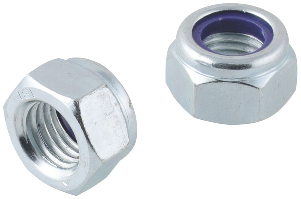 Easyfix BZP Steel Nylon Lock Nuts M16 50 Pack Screwfix