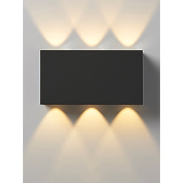 LAP  Outdoor LED Tri-Light Up & Down Wall Light Textured Black 7.5W 550lm