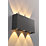 LAP  Outdoor LED Tri-Light Up & Down Wall Light Textured Black 7.5W 550lm