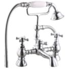 ETAL Eden Polished Chrome 335mm Deck Mounted Dual Control Manual Shower Mixer Tap