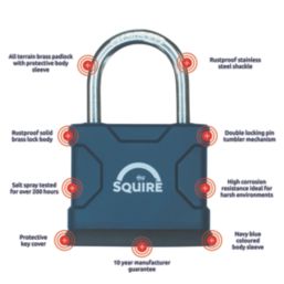 Squire ATL52S Brass  Weatherproof   Padlock 50mm