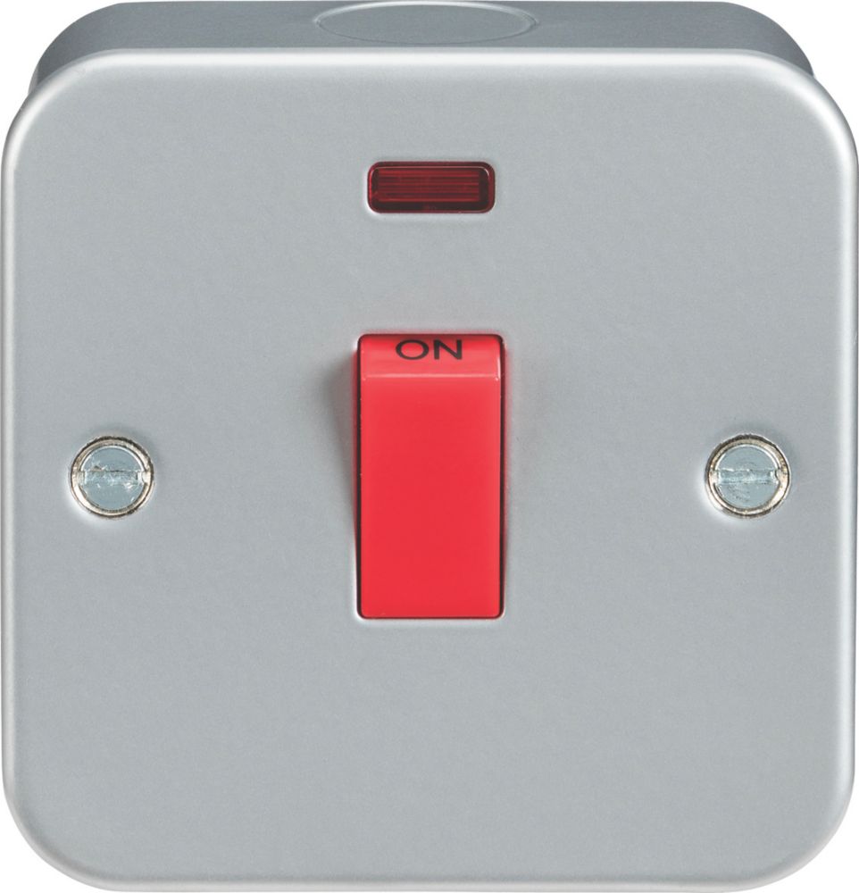 Knightsbridge 45A 1-Gang DP Metal Clad Cooker Switch with LED with ...