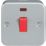 Knightsbridge  45A 1-Gang DP Metal Clad Cooker Switch with LED with White Inserts
