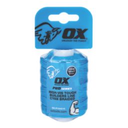 OX Pro Tough  Nylon Braided Builders Line Blue (Cyan) 105m