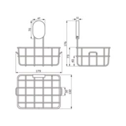 Swirl Caldew 1-Tier Bathroom Shower Basket Chrome