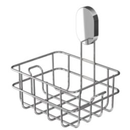 Swirl Caldew 1-Tier Bathroom Shower Basket Chrome