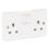 Crabtree Capital 13A 2-Gang SP Switched Plug Socket White